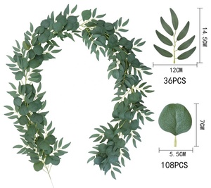 Ghirlanda di salice verde eucalipto verde artificiale foglie appese verde vite decorazione di nozze all'aperto - Product Image 1