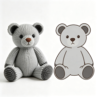 En gros, Ours en peluche gris tricoté, personnalisé, mignon, jouet et poupée en peluche