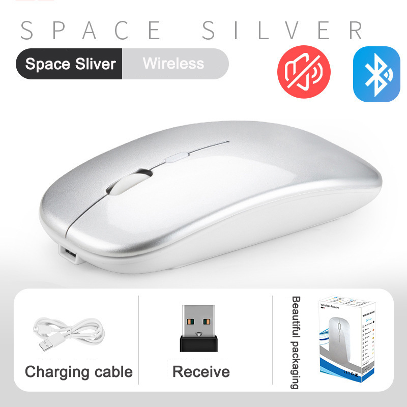 Silent 2.4G Tri-mode Illuminated Plate Version Silver