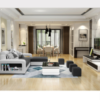 Muebles de 7 plazas sala de estar seccional sofá de látex grande USB terciopelo tela sofás conjunto con sonido