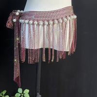 En gros, Foulard de hanches élégant et brillant en maille à franges, avec chaîne de taille intégrée, pour la danse orientale professionnelle