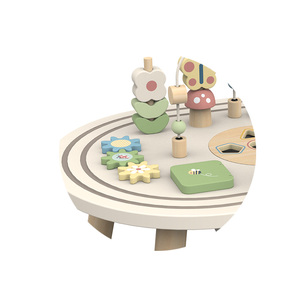 Mesa de actividades de madera, círculos, laberinto de alambre de cuentas, juguete de secuenciación, juegos geométricos de animales para niños - Product Image 2