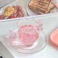 Collection de tasses Fleur de Dieu, en verre borosilicate de haute qualité, résistant à la chaleur, style minimaliste chinois, narcisse, papillon, créatif