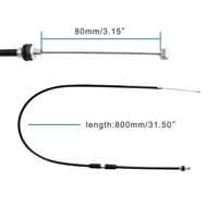 GOOFIT motocicleta 800mm 31,49 "palanca de cambios del Cable del acelerador con ajustador apto para 50cc 70cc 90cc 110cc 125cc ATV