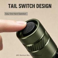 Mini lampe torche à clipser personnalisée 570lm, rechargeable par USB, étanche IP54, faisceau réglable, vente en gros usine, légère 52,4g pour le travail