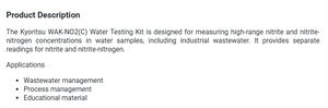 KYORITSU WAK-NO2-C Hochkonzentriertes Nitrit-Reagenz zur Abwasserüberwachung, Nicht für Medizinische Anwendungen - Product Image 4