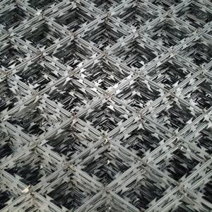 Security Protection Galvanized Steel <b>Wire</b> Welded Cross Razor <b>Barbed</b> <b>Wire</b> Mesh Fence - Product Image 1