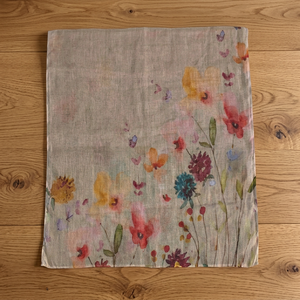 Chic Women's Floral Digital Print Linen <b>Shawl</b> Lightweight Long Summer Scarf Comfortable Traditional Fashion <b>Wrap</b> - Product Image 2