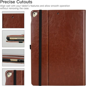 Étui de tablette avec support de portefeuille de luxe 2025, avec emplacements pour cartes, en cuir PU, rabat de protection, étui de tablette personnalisable avec logo - Product Image 4