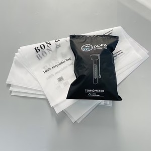 Custom Frosted PE Zipper Bag With Warning Text Printing, Matte Recyclable Plastic Zip Pouch With Custom Logo for Clothing - Product Image 4