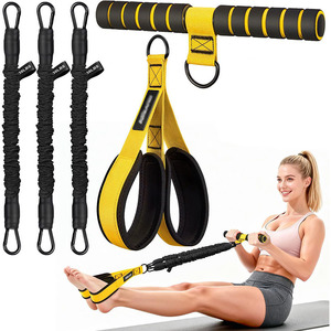 Joeman Resistance Band Set With Foot Pedal And <b>Pull</b> <b>Up</b> <b>Bar</b> For Fitness Body Shaping Workout Home Gym Training Equipment - Product Image 2