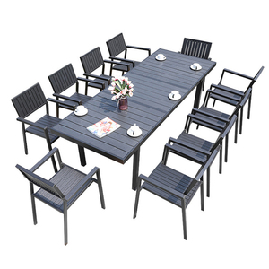 Nuevo Producto 2020, Venta al por Mayor de Fábrica, Juego de <span class=keywords><strong>Mesa</strong></span> de Comedor de Madera y Plástico para Jardín Exterior, 10 Plazas, <span class=keywords><strong>Extensible</strong></span> - Product Image 2