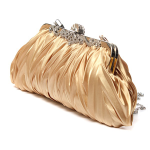 Women Satin Crystal <b>Clutch</b> Party <b>Wedding</b> Purse Soft Evening Bag Bridal Handbag - Product Image 4