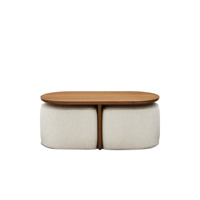 2025 tendance personnalisé mode design moderne meubles de maison table gigogne en bois table basse en bois massif ensemble avec chaise en tissu