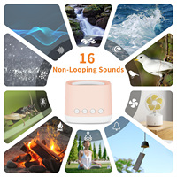Máquina de Sonido Portátil Recargable, Eléctrica, Ajustable, Impermeable, de ABS+PC, Mini, para Viajes y Sueño, con Luz Nocturna Ámbar y 16 Sonidos Naturales