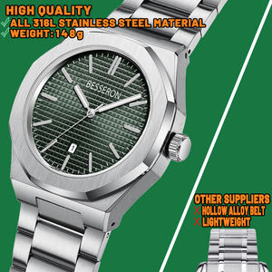 Montre à quartz décontractée de haute qualité en acier inoxydable pour hommes d'affaires Montres de poignet lumineuses de luxe Boîte d'emballage - Product Image 4