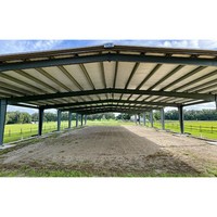 Couvertures de cours de sport à Structure en acier préfabriquées pour arènes de cheval et Stables pour chevaux
