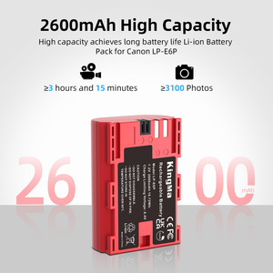 Batteria per Fotocamera Digitale KingMa LP-E6P 2600mAh Completamente Decodificata, Certificata Compatibile con Canon EOS R5 II R5 <span class=keywords><strong>90D</strong></span> - Product Image 2