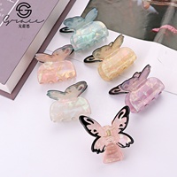 Pince à cheveux en forme de papillon faite à la main avec logo personnalisé pour femmes, pince requin pour chignons arrière, accessoire capillaire pour filles