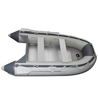 Bote Inflable de 10.8 Pies con Suelo de Aluminio Balsa Hinchable Dingui para Pesca Remo Deporte Pontón