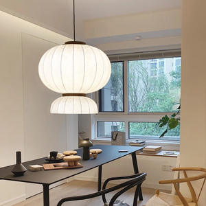 โคมไฟระย้าปรับความสูงได้ทำจากผ้าไหมสีขาวสำหรับห้องนอนห้องนั่งเล่นโรงแรมโรงแรมสไตล์เรียบง่ายทันสมัยแบบอิตาลี - Product Image 5