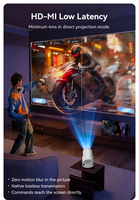 Proyector Portátil JUNUO Android 14 de 200 Lúmenes y 720P LCD para Cine en Casa, Color Blanco con Opciones de Color, Altavoces Integrados, de Bolsillo