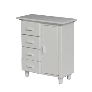 1:12 <span class=keywords><strong>maison</strong></span> de poupée mini modèle de meubles d'<span class=keywords><strong>ameublement</strong></span> micro scène tiroir en bois massif armoire latérale de couleur BRICOLAGE armoire blanche - Product Image 1