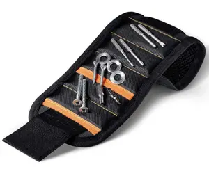 工具腕带2个口袋超强15个磁铁可调节腕带袖带磁性腕带