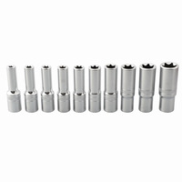Jeu de douilles profondes E-torx 1/2 pouce, 10 pièces, en acier chrome-vanadium, pour réparation automobile