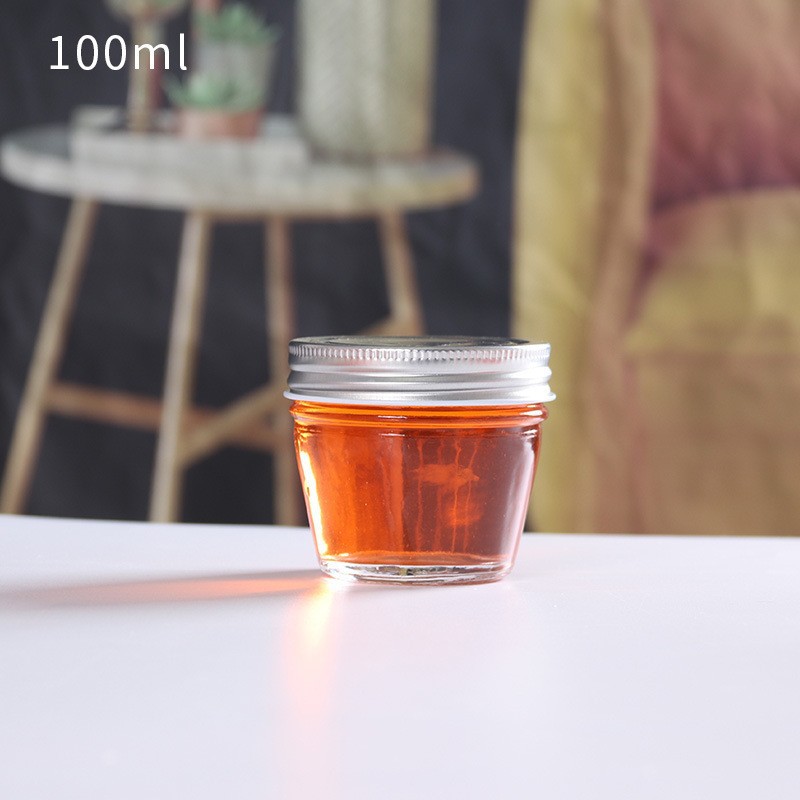 In stock 80ml 100ml 300ml 500ml glass honey storage jar with lid