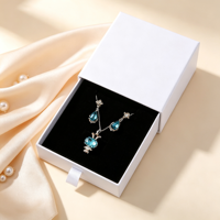 Boîte de rangement pour bijoux avec impression de logo personnalisé, boîte de présentation en papier, tiroir pour boucles d'oreilles, anneaux, colliers