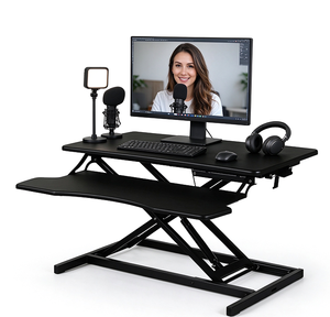 Convertisseur de bureau debout réglable en hauteur manuel avec plateau pour clavier, prix de gros compétitif, pour poste de travail de bureau - Product Image 2