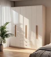 Meubles de garde-robe personnalisés ensemble de chambre à coucher hôtel maison en bois massif grande armoire avec coiffeuse