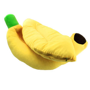 Qbellpet Op Maat Gemaakte Creatieve Gepersonaliseerde Fruit Bananenvorm Hondenhuis Schattige Warme Pluche Hondenbed <span class=keywords><strong>Dropshipping</strong></span> Huisdierenproducten - Product Image 4