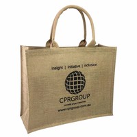 Sac cadeau en toile de jute personnalisé, sac fourre-tout en jute