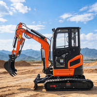 Mini-excavatrice, petite pelle, broyeur, débroussailleuse, machine de terrassement pour vergers et fermes de 3,5 tonnes