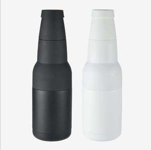 Vente chaude 12Oz En Acier Inoxydable Refroidisseur De Bière Bouteille D'eau <span class=keywords><strong>Avec</strong></span> Ouvre-Bière Flacon compte-gouttes Tubes Givré Noir - Product Image 2