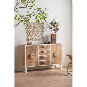 Ferme Naturel En Bois Massif Meubles 2 Porte <span class=keywords><strong>4</strong></span> Tiroir Buffet Vintage Conception Console Armoire De Rangement - Product Image 5