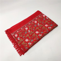Châles en pashmina pour femmes, broderie florale, enveloppe douce en imitation cachemire, écharpe femme, écharpe à franges, écharpe, poncho, cape
