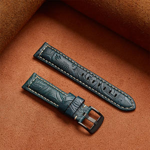 حزام ساعة من الجلد المدبوغ بأنماط نحت ، سوار ساعة للساعة ، حزام ساعة جلد طبيعي متعدد الألوان من الجلد الطبيعي - Product Image 6