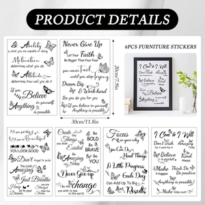 Autocollants décoratifs personnalisables anti-UV, imprimés UV, écologiques, imperméables, avec mots motivants, 6 feuilles – Vente chaude - Product Image 2