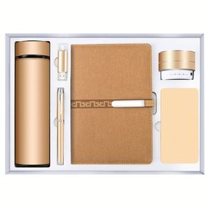 สมุดโน้ตเย็บปกแข็ง BSY A5 PU พร้อมกระติกน้ำร้อน ปากกา พาวเวอร์แบงค์ แฟลชไดรฟ์ USB และลำโพง - ชุดของขวัญธุรกิจ 100 แผ่น - Product Image 4