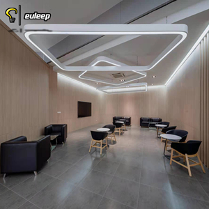 Luces de techo para oficina, hotel y recepción, anillo led lineal colgante, Luz lineal curvada personalizada para vestíbulo, diseño de escritorio frontal - Product Image 1
