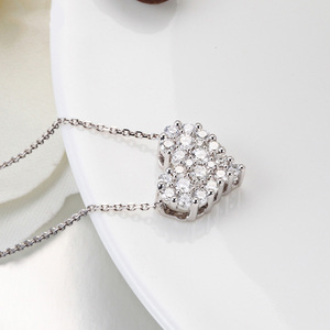 สร้อยคอทองเค18K Moissanite <span class=keywords><strong>VVS</strong></span> Heart Necklace Dubai Mama,สร้อยคอทองคำแท้เจียหนาหลายชั้นเครื่องประดับสุดหรู - Product Image 3