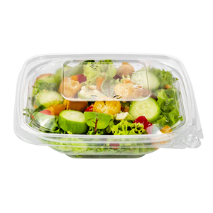 Contenedores reciclables de 24 OZ de fácil manejo, cuenco cuadrado de dos piezas, paquete de seguridad de embalaje a prueba de manipulaciones para Fideos y alimentos - Product Image 2