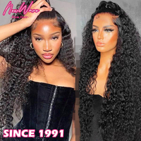 Perruque Lace Front HD Transparente Monofilament Bouclée, Densité 250%, Cheveux Longs de Luxe, Sans Colle, avec Baby Hair