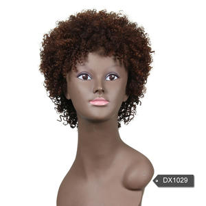 Joedir-pelucas de cabello humano para mujeres negras, <span class=keywords><strong>pelo</strong></span> Remy corto brasileño, Afro, <span class=keywords><strong>rizado</strong></span>, hecho a máquina - Product Image 6