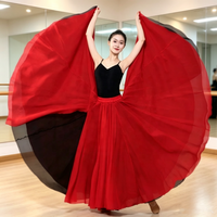 Robe de danse lyrique pour femmes, costume de danse moderne élégant, robe longue fluide sans manches