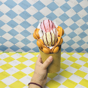 Accesorios de merchandising visual, modelos de cono de helado de gofre de burbujas artificiales <span class=keywords><strong>para</strong></span> tienda de postres, panadería, tienda, decoración de ventanas, exhibición - Product Image 3