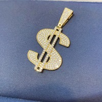 Collier Lerca en argent S925 avec pendentif Moissanite en forme de dollar style Hip Hop pour couples, nouvelle arrivée transfrontalière